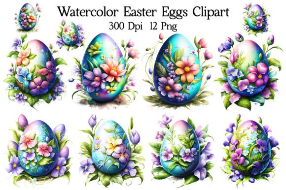 Download Watercolor Easter Eggs Clipart - Easter eggs clipart Collection