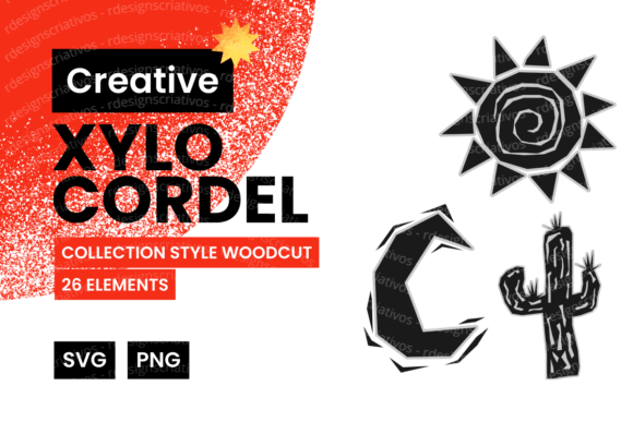 Download Set Xylo Element Cordel Style Woodcut - Premium Resources