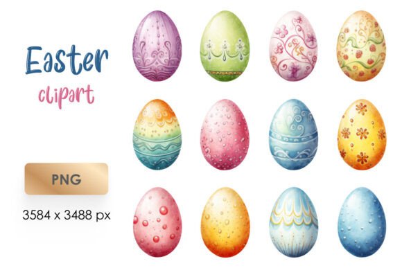 Download Watercolor Easter Eggs Clipart PNG - Easter eggs clipart Collection