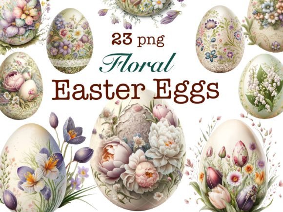 Download Floral Easter Eggs Clipart - Easter eggs clipart Collection
