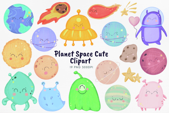 Download Planet Space Cute Kawaii Clipart - Kawaii clipart Collection