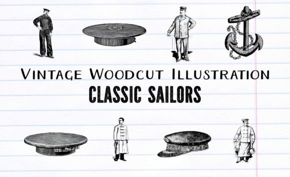 Download Vintage Woodcut Classic Sailor Clip Arts - Premium Resources