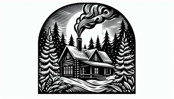 Download Cabin Woodcut Print - Woodcut Collection