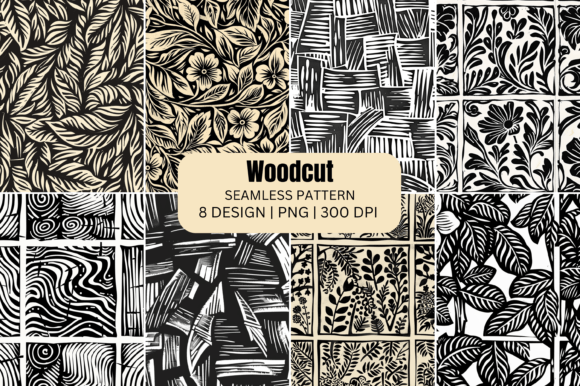 Download Woodcut Seamless Patterns Background - Premium Resources